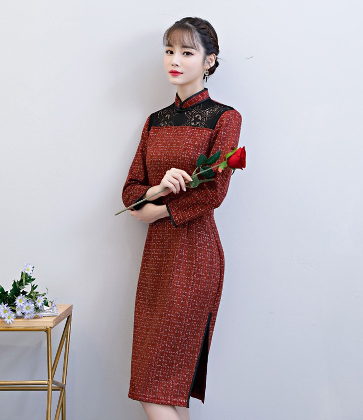 麂皮絨旗袍，數(shù)碼印花之美！