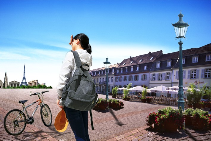 灰色21條細條紋燈芯絨背包