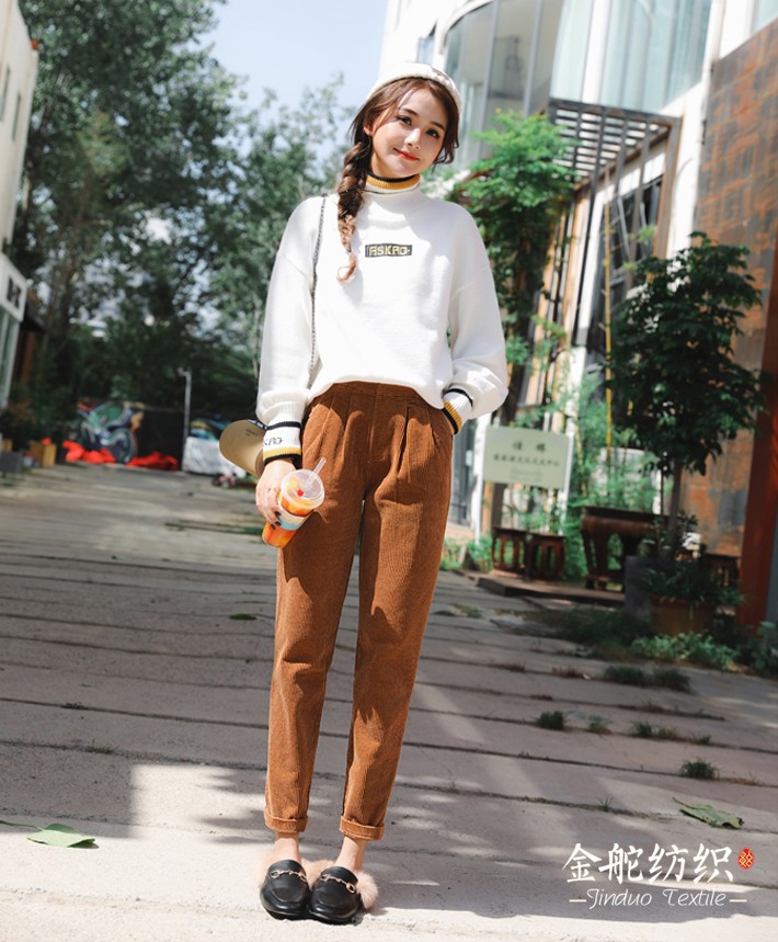 焦糖色燈芯絨哈倫褲 焦糖色燈芯絨哈倫褲