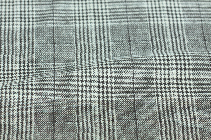 黑色印花千鳥格紋麂皮絨