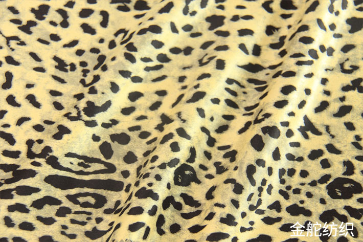亮黃色豹紋麂皮絨