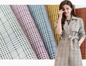 空氣層麂皮絨燙金 千鳥格